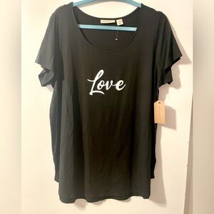 Christian Siriano Black t shirt with Love in white 3/$25